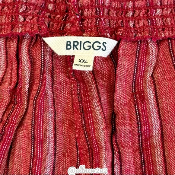 Briggs Women's Red Striped Shorts Linen Size XXL New with tags - Picture 10 of 13